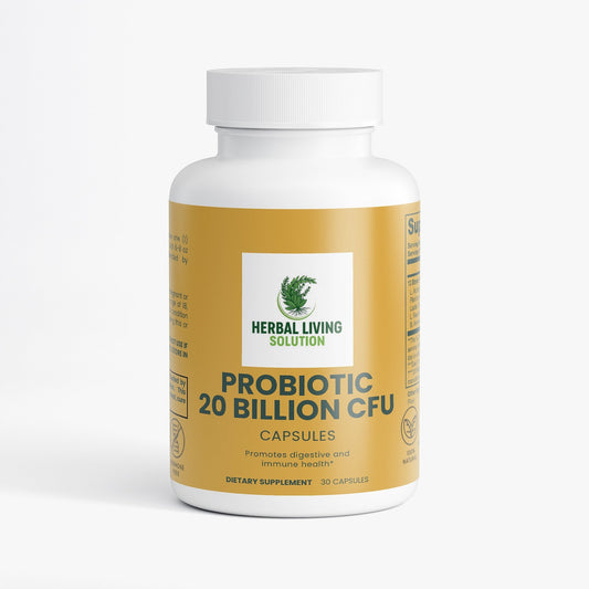 Probiotic 20 Billion CFU capsules for digestive and immune health by Herbal Living Solution