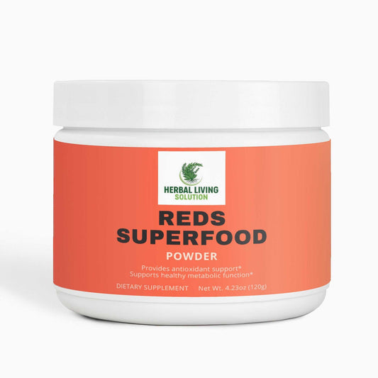 Reds Superfood antioxidant powder supplement with beet root, berry extracts, and botanicals for health and vitality